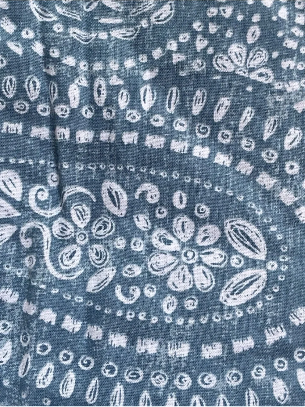 PAIR of Rachel Ashwell Shabby Chic Quilted Pillow Shams Blue On White Paisley